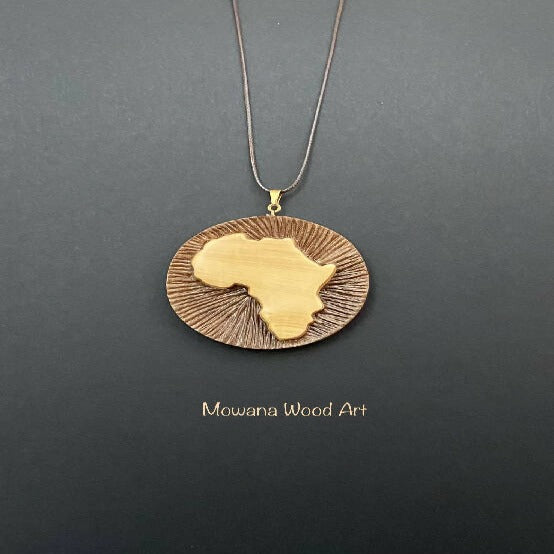Africa map pendant necklace