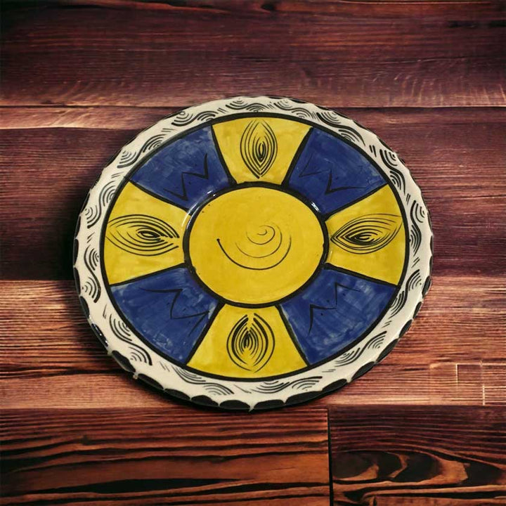 Antique hand painted decorative ceramic plate