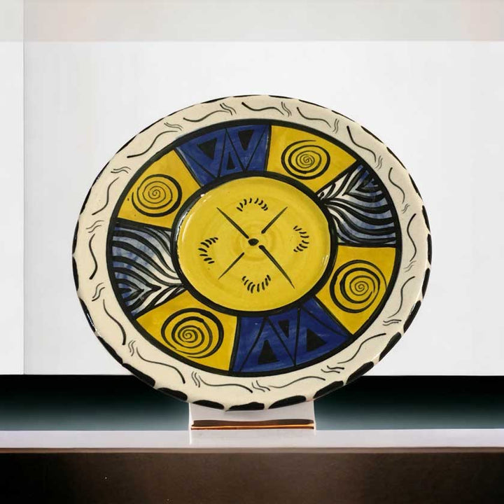 Antique hand painted decorative ceramic plate