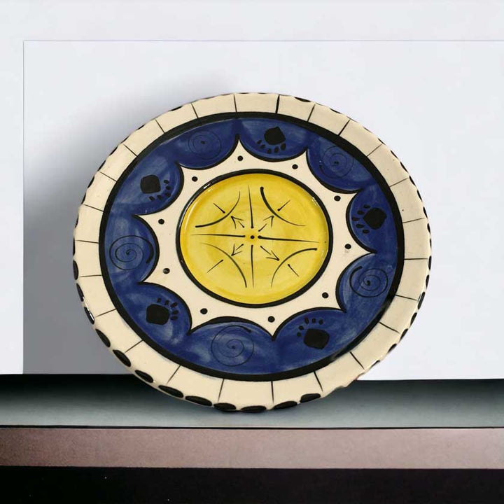 Antique hand painted decorative ceramic plate