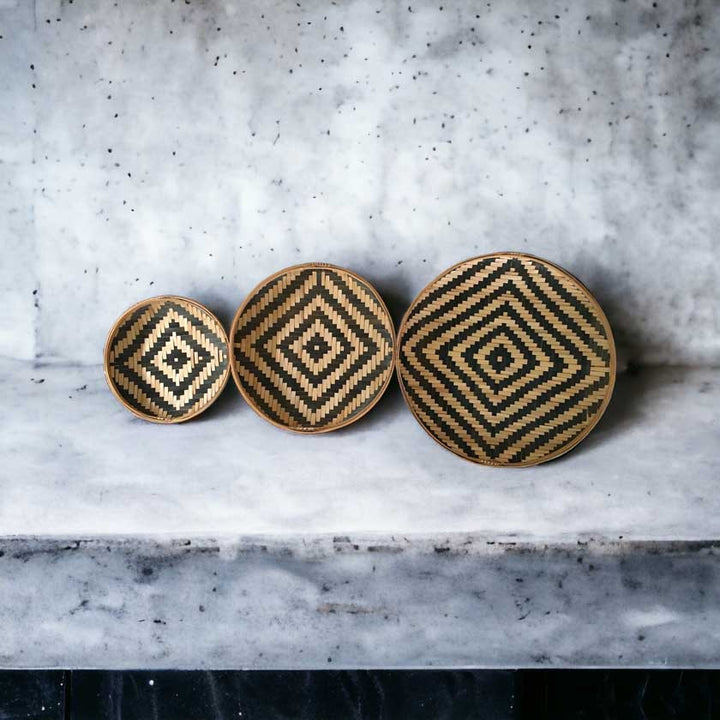Artisanal Handmade Rattan Wall Basket Set of 3 - Dilwana - botswana online shopping
