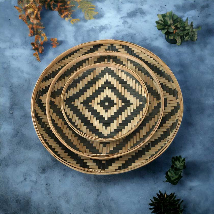 Artisanal Handmade Rattan Wall Basket Set of 3 - Dilwana - botswana online shopping