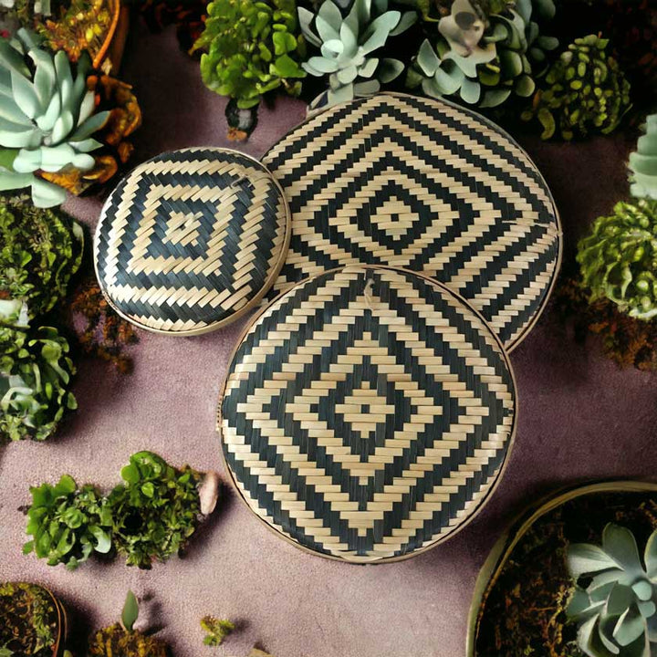 Artisanal Handmade Rattan Wall Basket Set of 3 - Dilwana - botswana online shopping