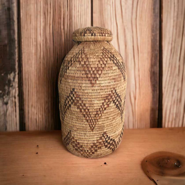 1980s Vintage African Handwoven Basket - Dilwana - botswana online shopping