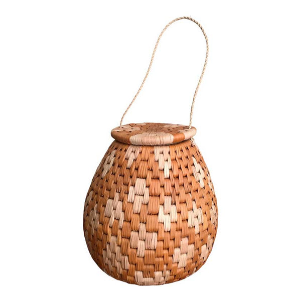 Botswanan Hand Woven Basket With Lid