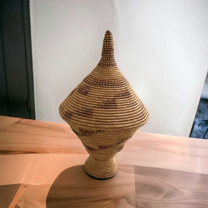 Vintage Handwoven Tutsi Basket Set, Rwanda - Dilwana - botswana online shopping