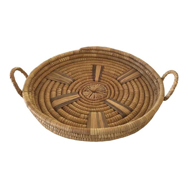 Exquisite Handmade Round Rattan Serving and Breakfast Tray
