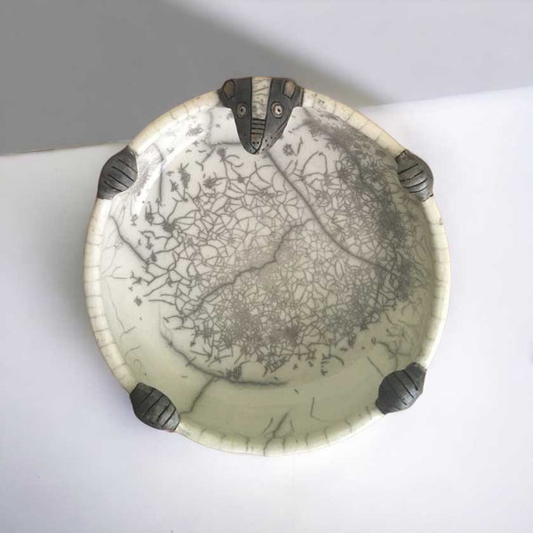 Handcrafted Raku Pottery Mouse Bowl - Whimsical Ceramic Art for Display or Serving - Dilwana - botswana online shopping