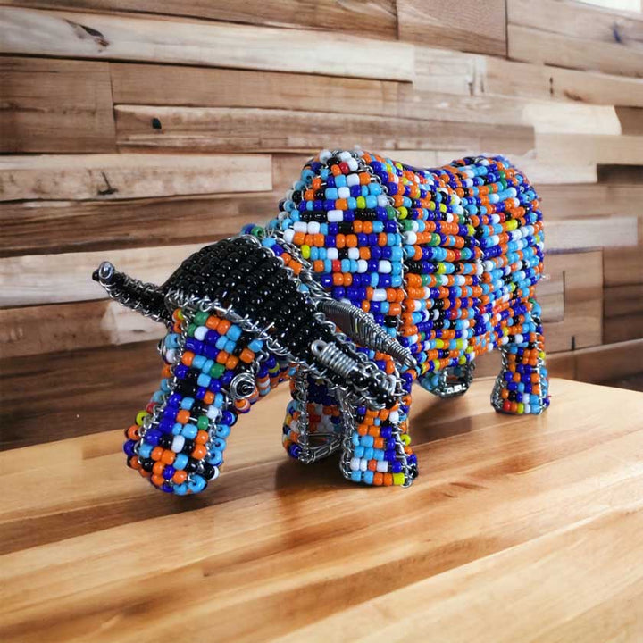 Handmade African Bead & Wire Buffalo - Dilwana - botswana online shopping