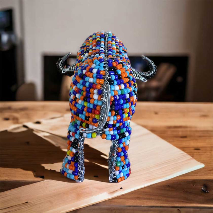 Handmade African Bead & Wire Buffalo - Dilwana - botswana online shopping