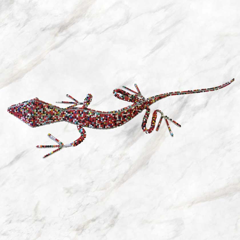 Handmade African Bead & Wire Lizard – Dilwana