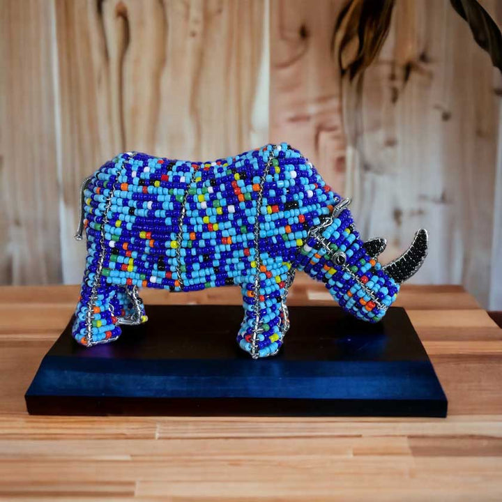 Handmade African Bead & Wire Rhino - Dilwana - botswana online shopping