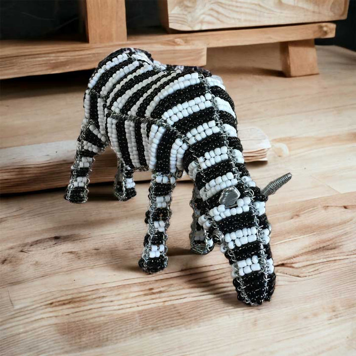 Handmade African Bead & Wire Zebra - Dilwana - botswana online shopping