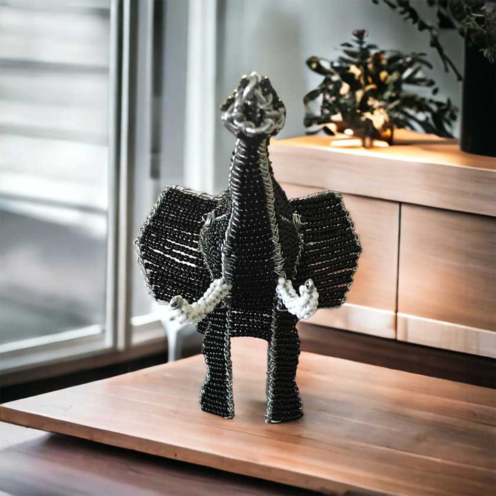 Experience the Magic: Handmade African Wire and Bead Elephant - Dilwana - botswana online shopping