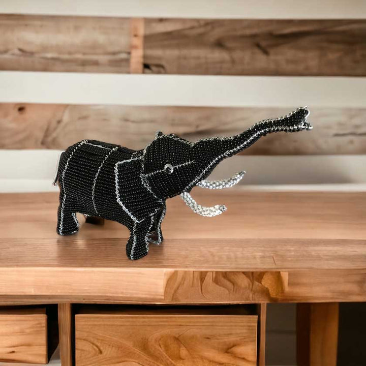 Experience the Magic: Handmade African Wire and Bead Elephant - Dilwana - botswana online shopping