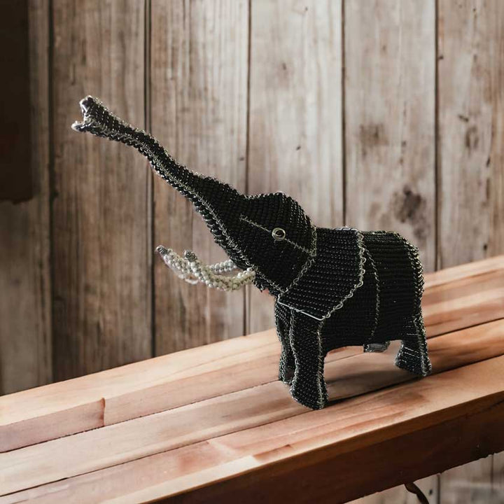 Experience the Magic: Handmade African Wire and Bead Elephant - Dilwana - botswana online shopping