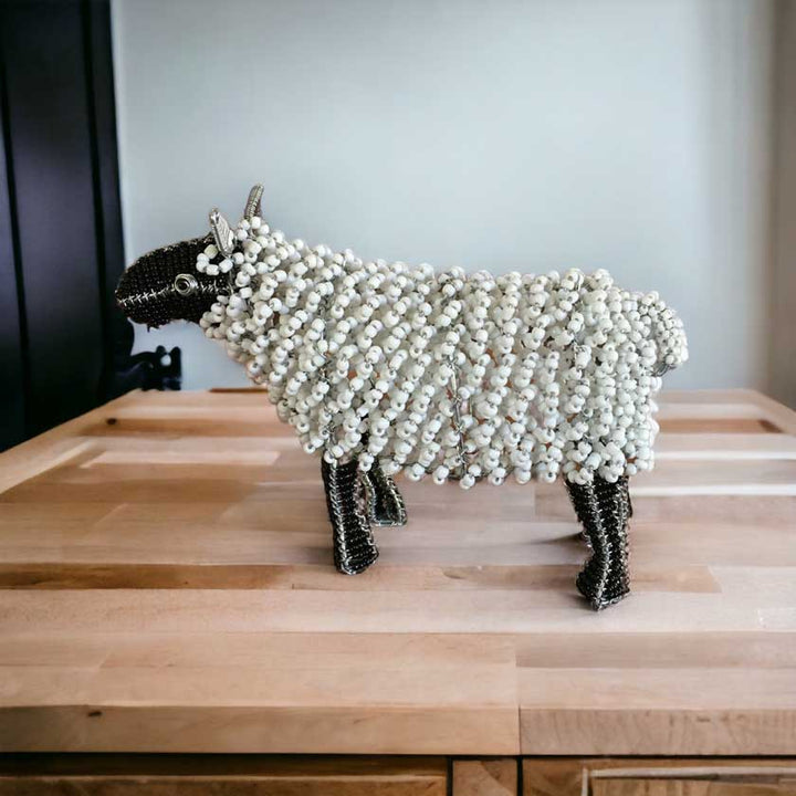 Handmade Bead & Wire Sheep - Dilwana - botswana online shopping