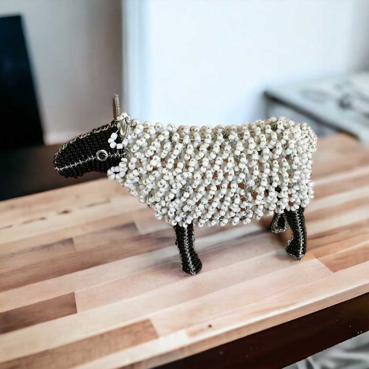 Handmade Bead & Wire Sheep - Dilwana - botswana online shopping