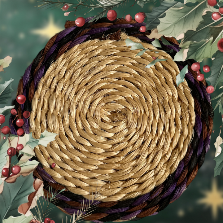 African Vintage Handwoven Rattan Placemat (Set Of 2)+ GONE RURAL Coaster - Dilwana - botswana online shopping
