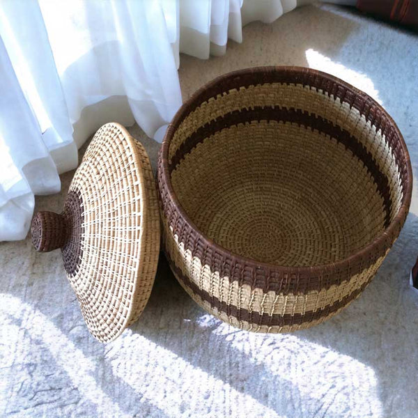 Large Handwoven African Basket | Authentic Artistry for Home Decor