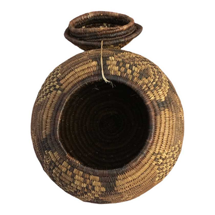 Mid-20th Century Zulu Ukhamba Basket With Lid - Dilwana - botswana online shopping