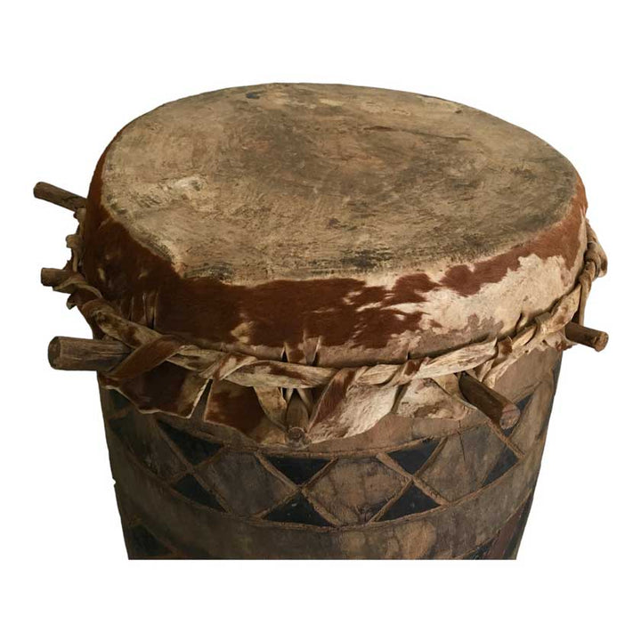 Resonant Animal Skin Drum - Venda Percussion Instrument
