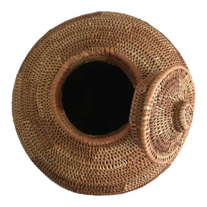 Vintage Botswana Handwoven Basket | African Artistry for Your Home