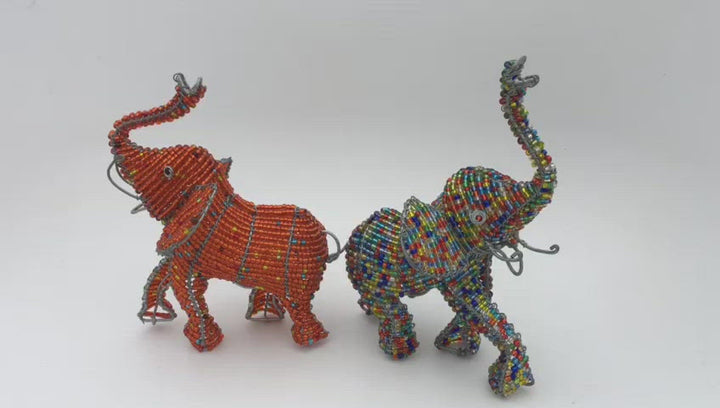 African Beadwork-Elephant wired and bead-African craft