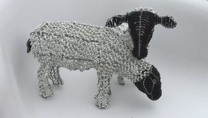 African craft-Sheep Wired and Beads-African beadwork