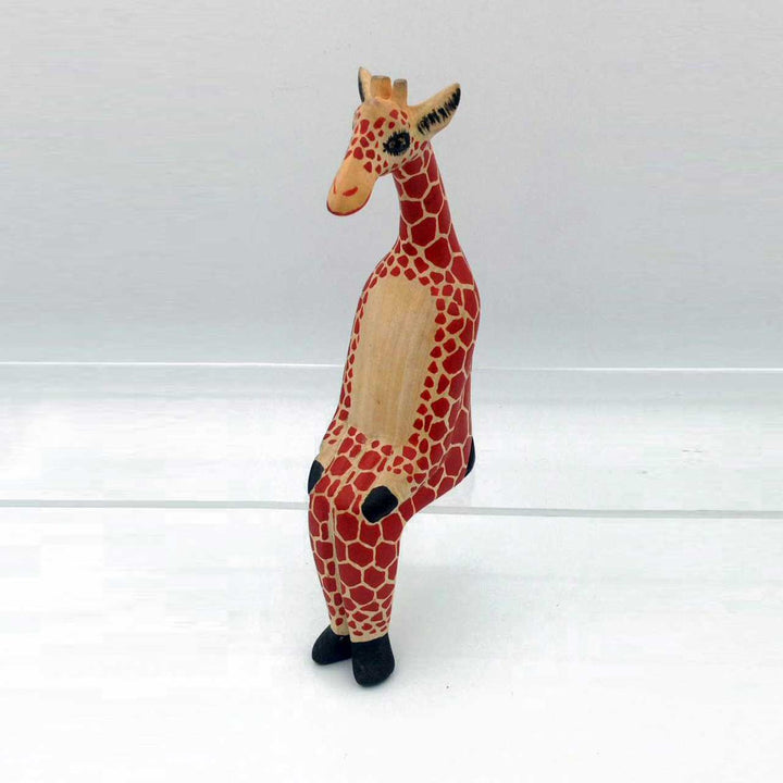 African Giraffe sitting animal craft - African craft online store in USA - Dilwana