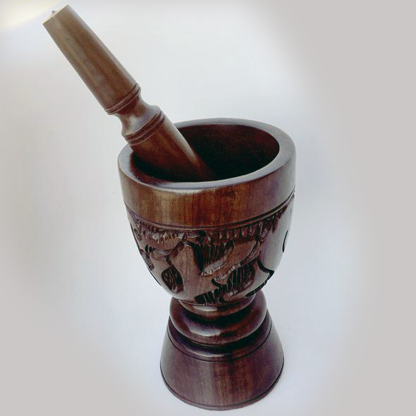 African wooden mortar and pestle set - African craft store in USA