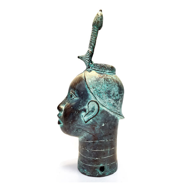 Bronze Human Head Sculpture-African craft