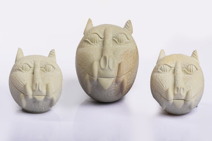Soap box stone made Cat head - Dilwana - botswana online shopping