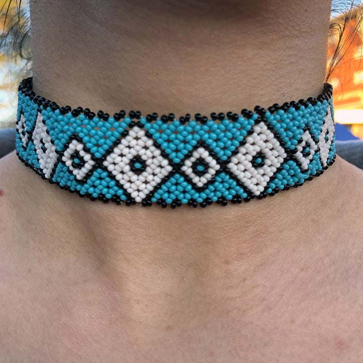 Handmade Choker Necklace Beaded Work | African craft - Dilwana - botswana online shopping