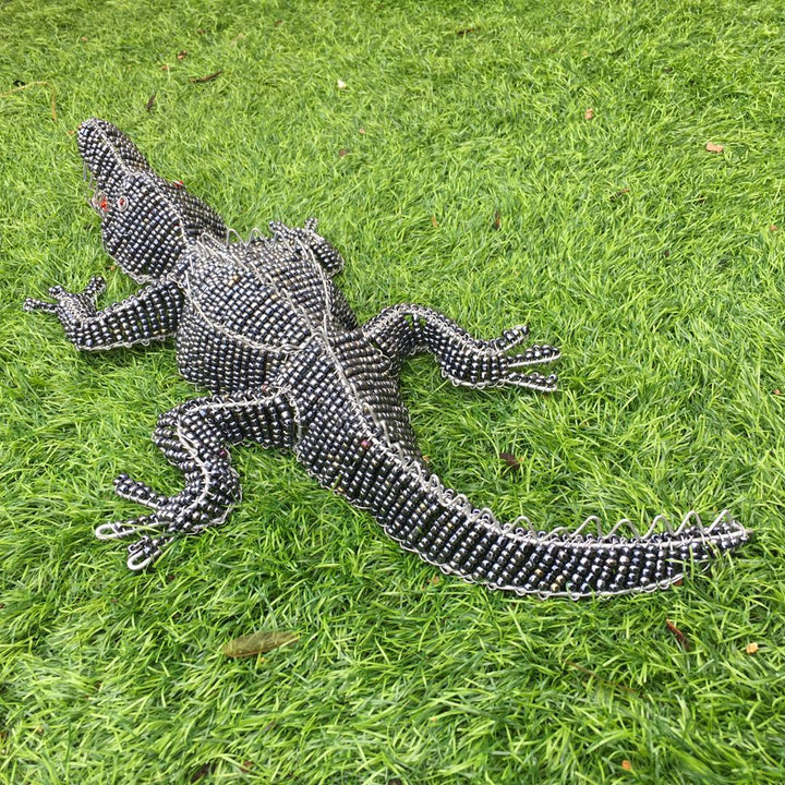 African Craft-Crocodile Wired and Beads - African beadwork