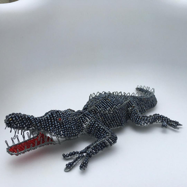 African Craft-Crocodile Wired and Beads - African beadwork