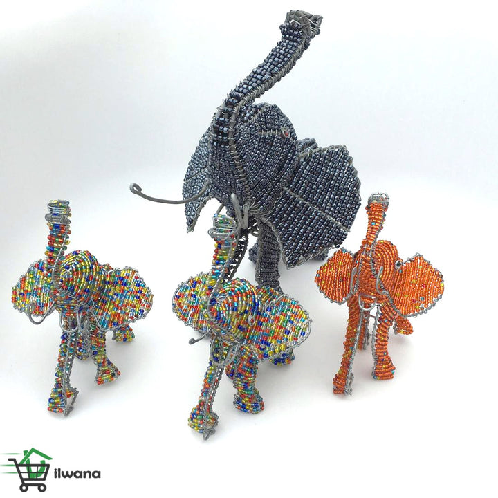 African Beadwork-Elephant wired and bead-African craft