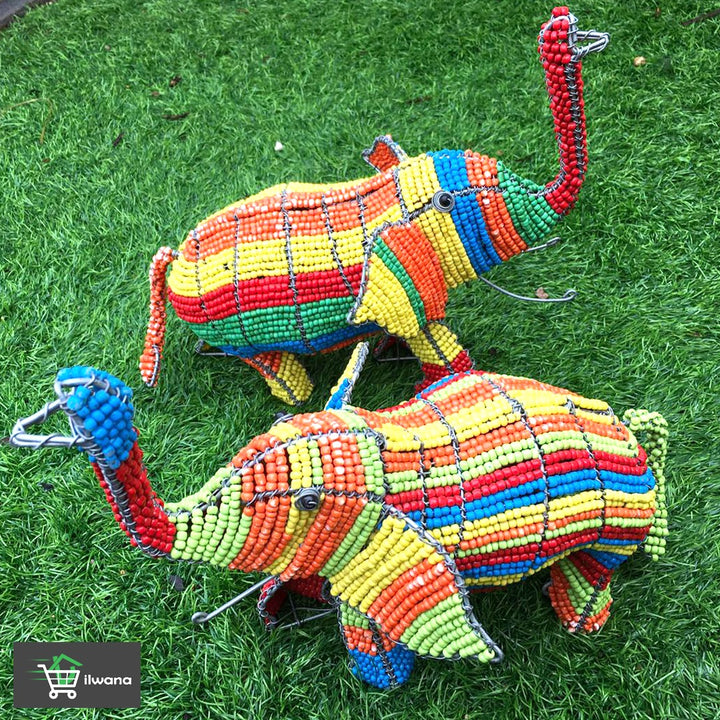 African Beadwork-Elephant wired and bead-African craft