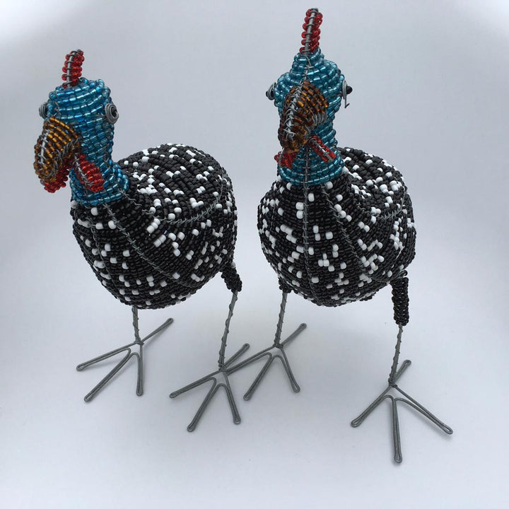 Guineafowl Wired and Beads - African Craft - Dilwana - botswana online shopping