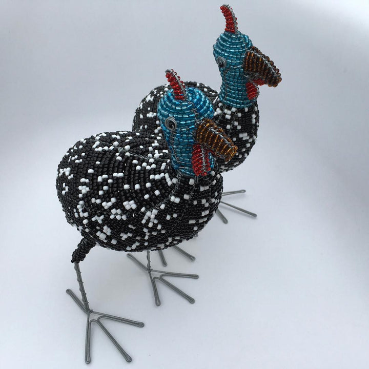 Guineafowl Wired and Beads - African Craft - Dilwana - botswana online shopping