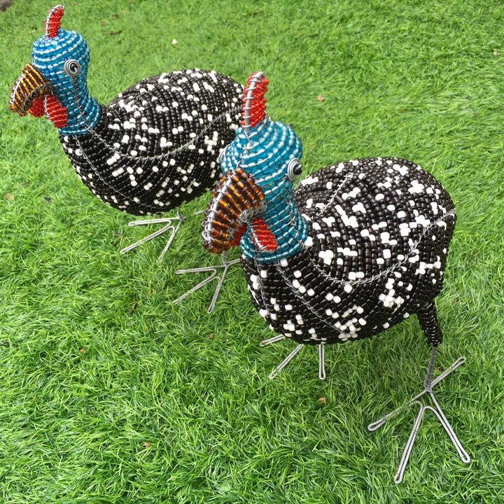 Guineafowl Wired and Beads - African Craft - Dilwana - botswana online shopping