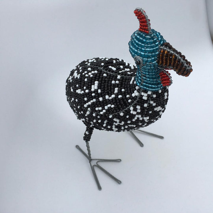 African craft-Guineafowl Wired and Beads-African beadwork