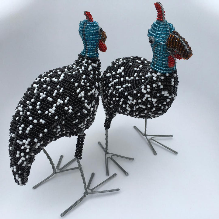 Guineafowl Wired and Beads - African Craft - Dilwana - botswana online shopping