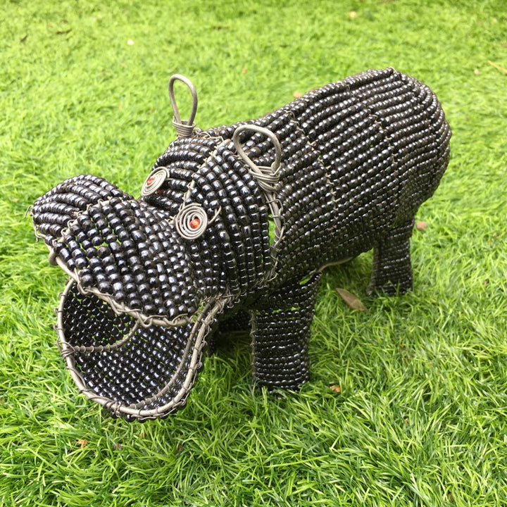 African craft-African beadwork-Hippo Wired and Beads