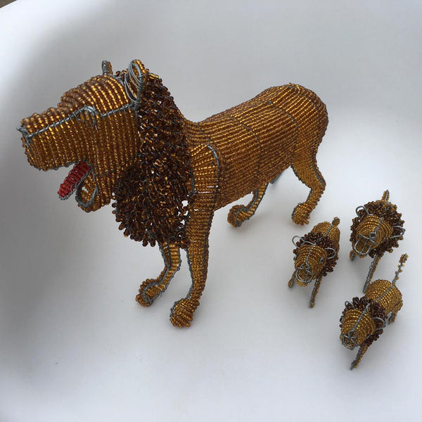 Lion Wired and Beads - African Craft - Dilwana - botswana online shopping