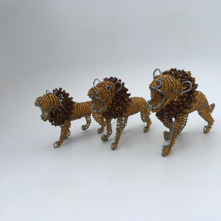 African craft-Lion Wired and Beads