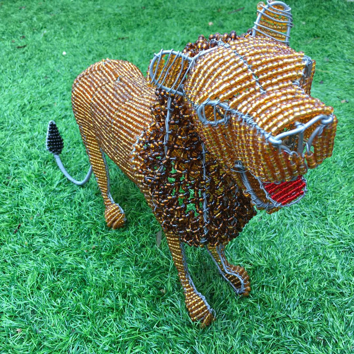 African craft-Lion Wired and Beads