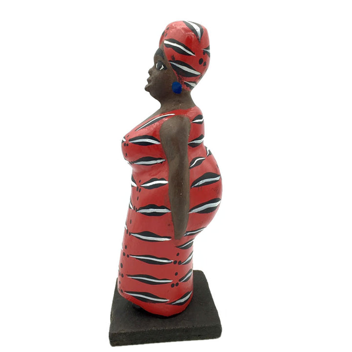 Mama west wooden doll from Ivory Coast Red