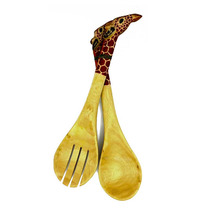 Salad Spoon animal head Giraffe-African craft-Dilwana