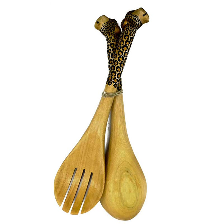 Salad Spoon animal head Panther-African craft-Dilwana